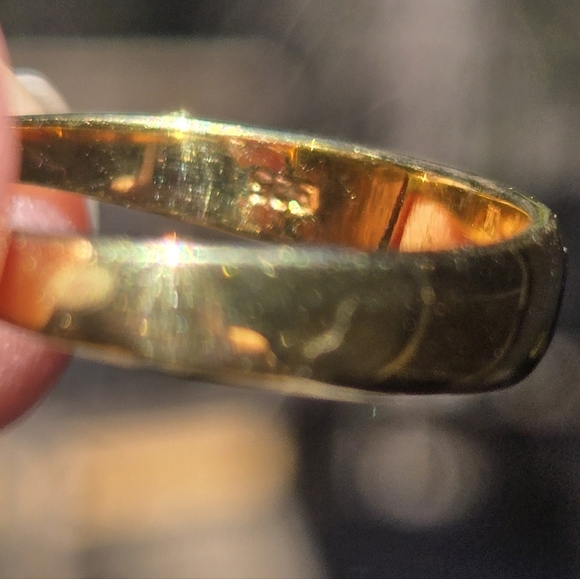 Moss Agate & Aquamarine Oval Sterling & Gold Statement Ring Sz7.5 - Picture 8 of 8